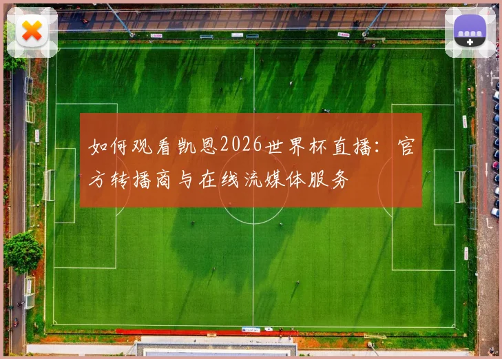 如何观看凯恩2026世界杯直播：官方转播商与在线流媒体服务